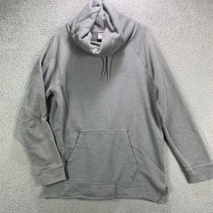 Nike Sweatshirt‎ Womens Medium Gray Long Sleeve Pocket Athleisure Cowl Neck